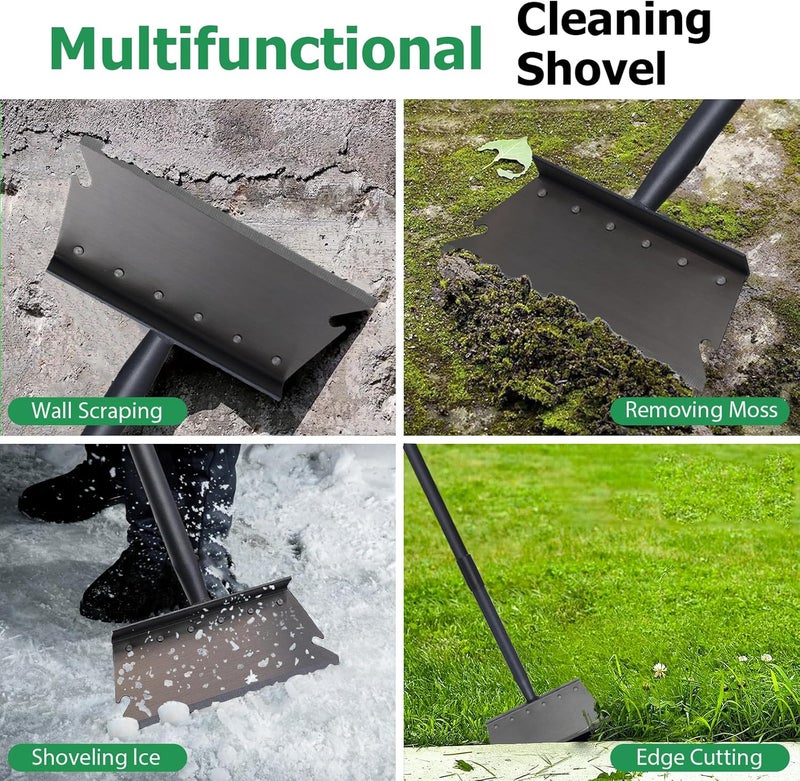 Pragmatist Garden Shovel, Ice Scraper, Multifunctional Cleaning Shovel with 59" Adjustable Handle Heavy Duty Garden Tool for Lawn Edging, Scraping, Weed and Ice Removal - Image 3